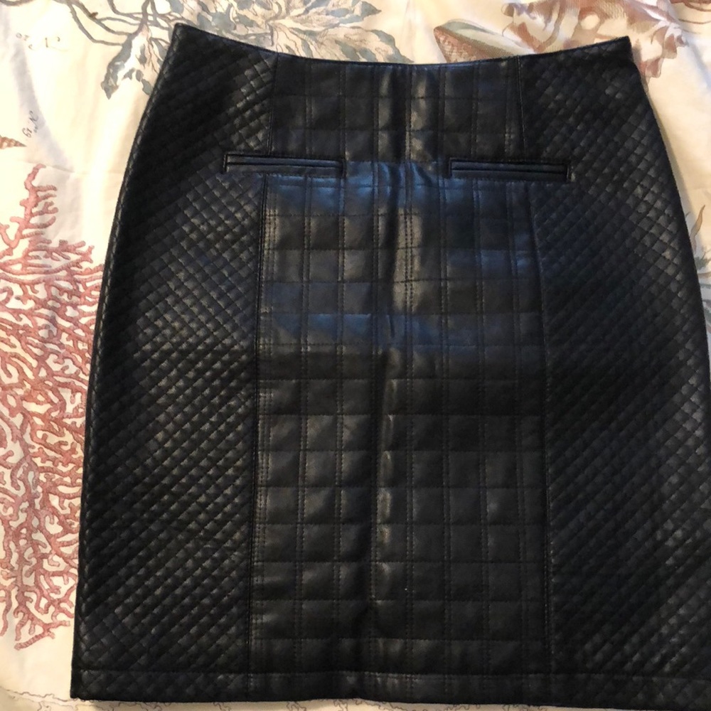 Faux Leather skirt with patchwork design